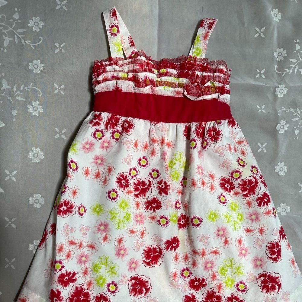 PENELOPE Mack Ltd White & Red Summer Dress 24 Months Sundress with Underskirt